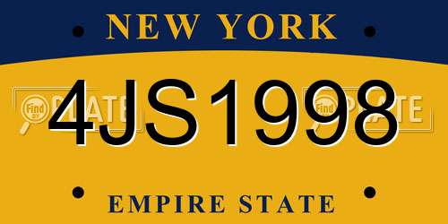 4JS1998 New York License Plate
