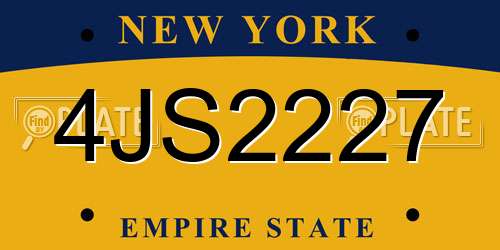 4JS2227 New York License Plate