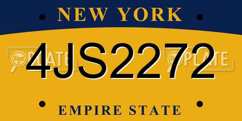 4JS2272 New York License Plate