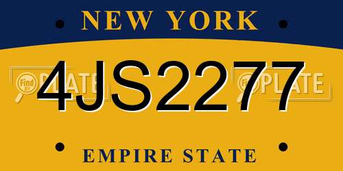 4JS2277 New York License Plate