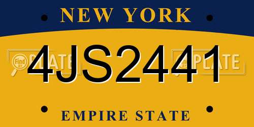 4JS2441 New York License Plate