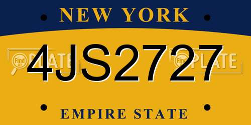 4JS2727 New York License Plate