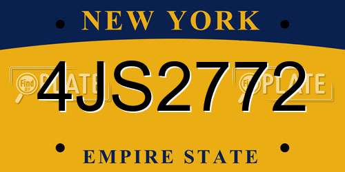 4JS2772 New York License Plate