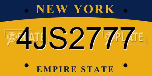 4JS2777 New York License Plate