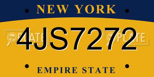 4JS7272 New York License Plate