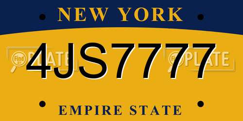 4JS7777 New York License Plate