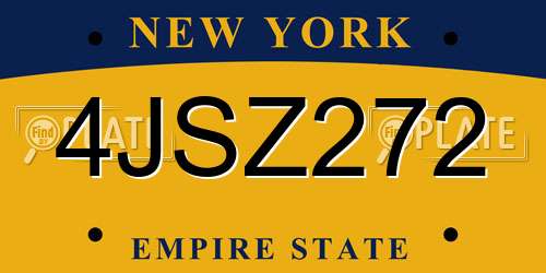 4JSZ272 New York License Plate