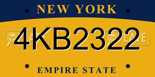 4KB2322 New York License Plate
