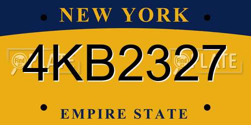 4KB2327 New York License Plate