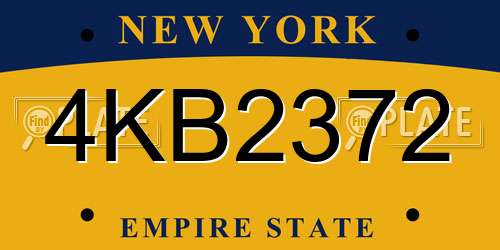 4KB2372 New York License Plate