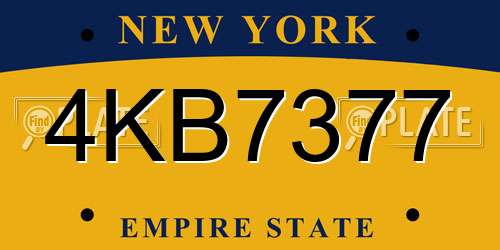 4KB7377 New York License Plate