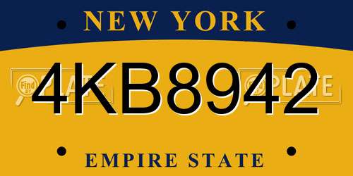4KB8942 New York License Plate