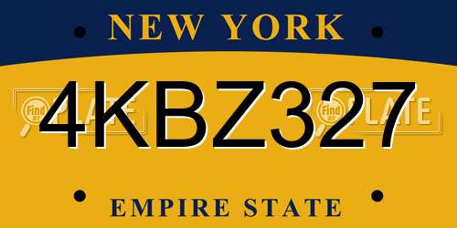 4KBZ327 New York License Plate