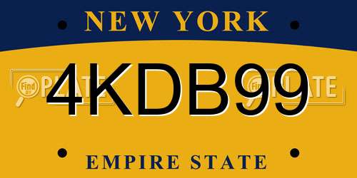 4KDB99 New York License Plate