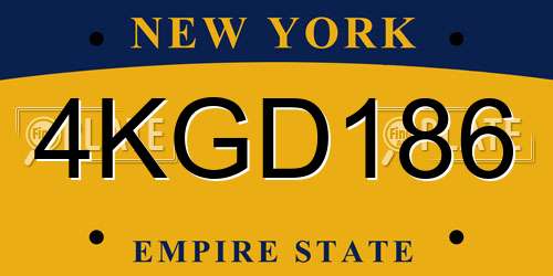 4KGD186 New York License Plate