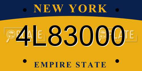 4L83000 New York License Plate