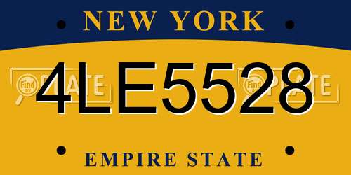 4LE5528 New York License Plate