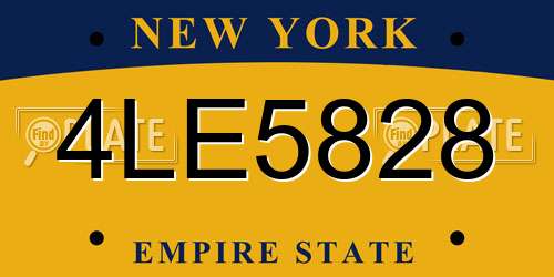 4LE5828 New York License Plate
