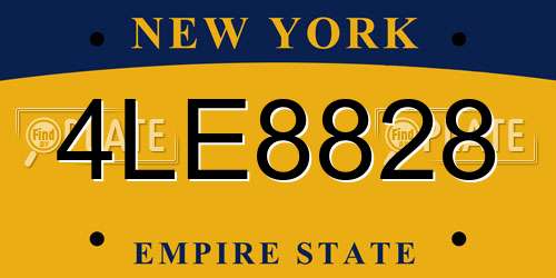 4LE8828 New York License Plate