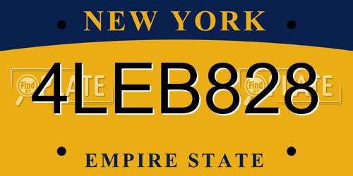 4LEB828 New York License Plate