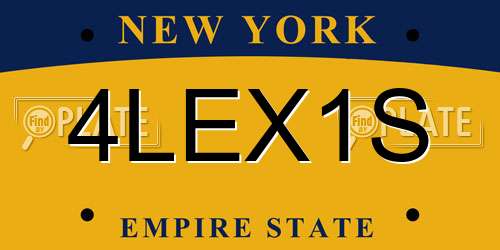 4LEX1S New York License Plate