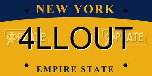 4LLOUT New York License Plate