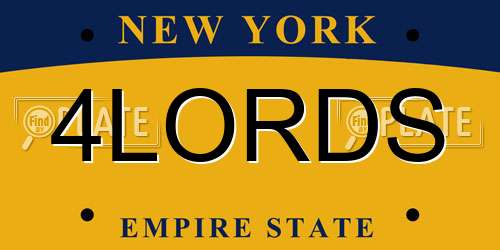 4LORDS New York License Plate
