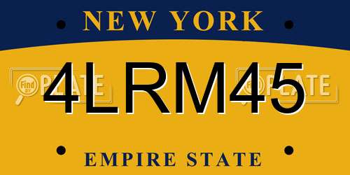 4LRM45 New York License Plate