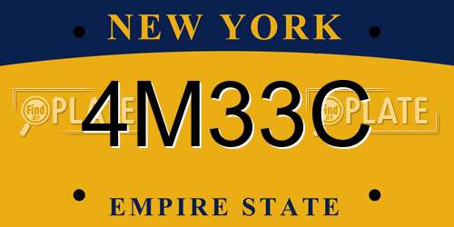 4M33C New York License Plate