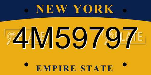 4M59797 New York License Plate