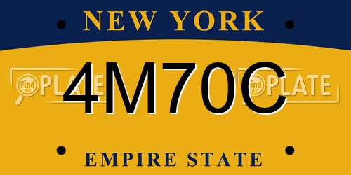 4M70C New York License Plate
