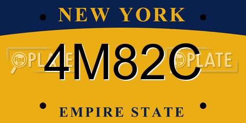 4M82C New York License Plate