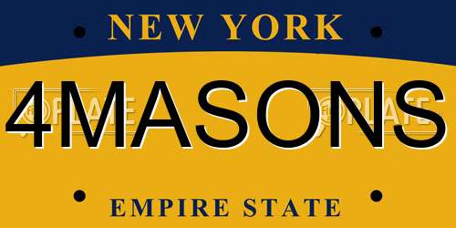 4MASONS New York License Plate