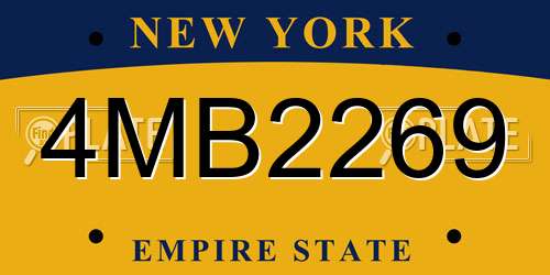 4MB2269 New York License Plate