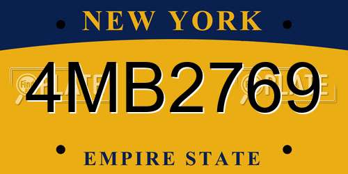 4MB2769 New York License Plate