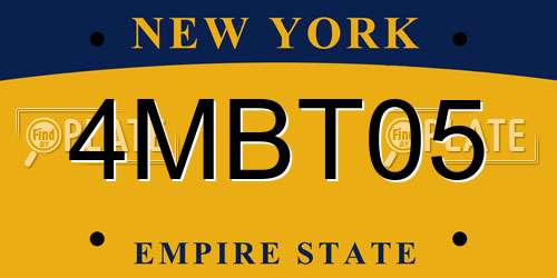4MBT05 New York License Plate