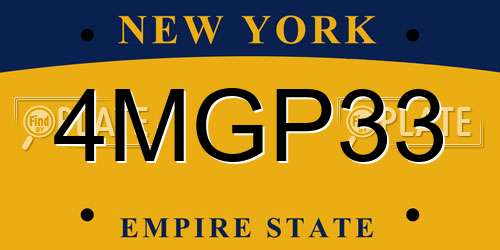 4MGP33 New York License Plate
