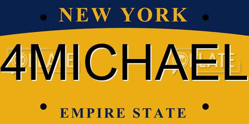 4MICHAEL New York License Plate