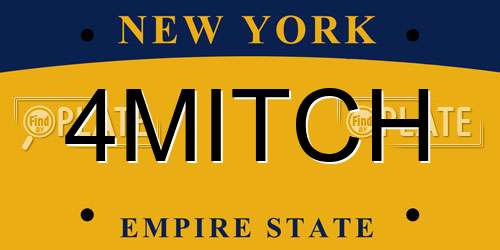 4MITCH New York License Plate