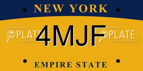4MJF New York License Plate