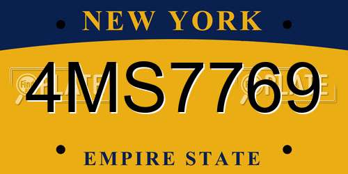 4MS7769 New York License Plate