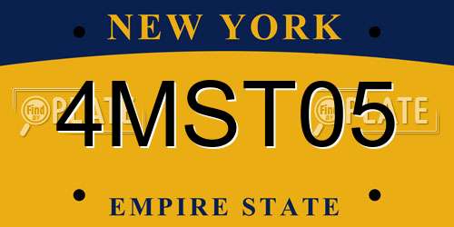 4MST05 New York License Plate