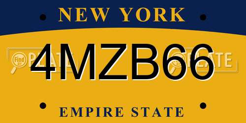 4MZB66 New York License Plate