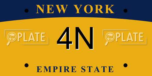 4N New York License Plate