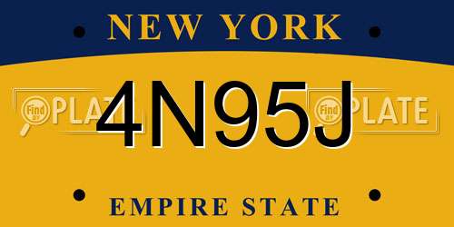 4N95J New York License Plate