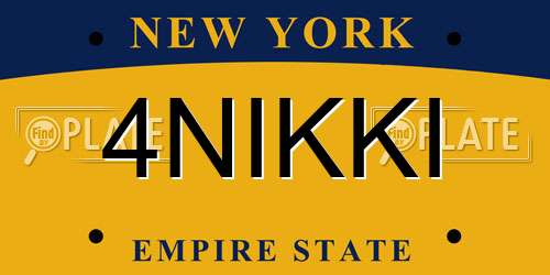 4NIKKI New York License Plate
