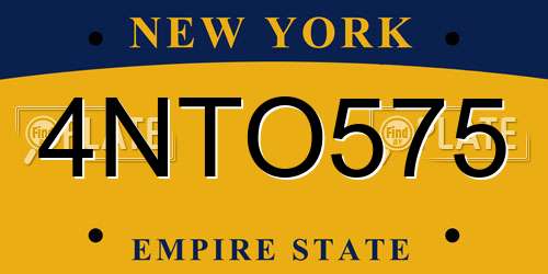 4NTO575 New York License Plate