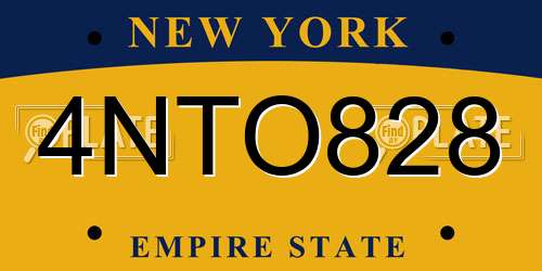 4NTO828 New York License Plate