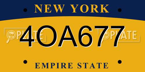 4OA677 New York License Plate