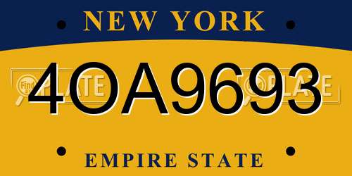 4OA9693 New York License Plate